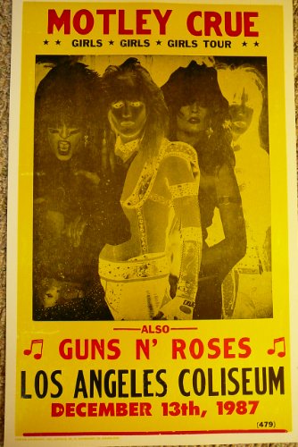 Motley Crue Girls Girls Girls Tour L.A. Coliseum Concert Poster