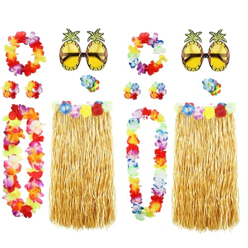 Faldas de hula con pinzas de hibisco XEPST lavables para disfraces