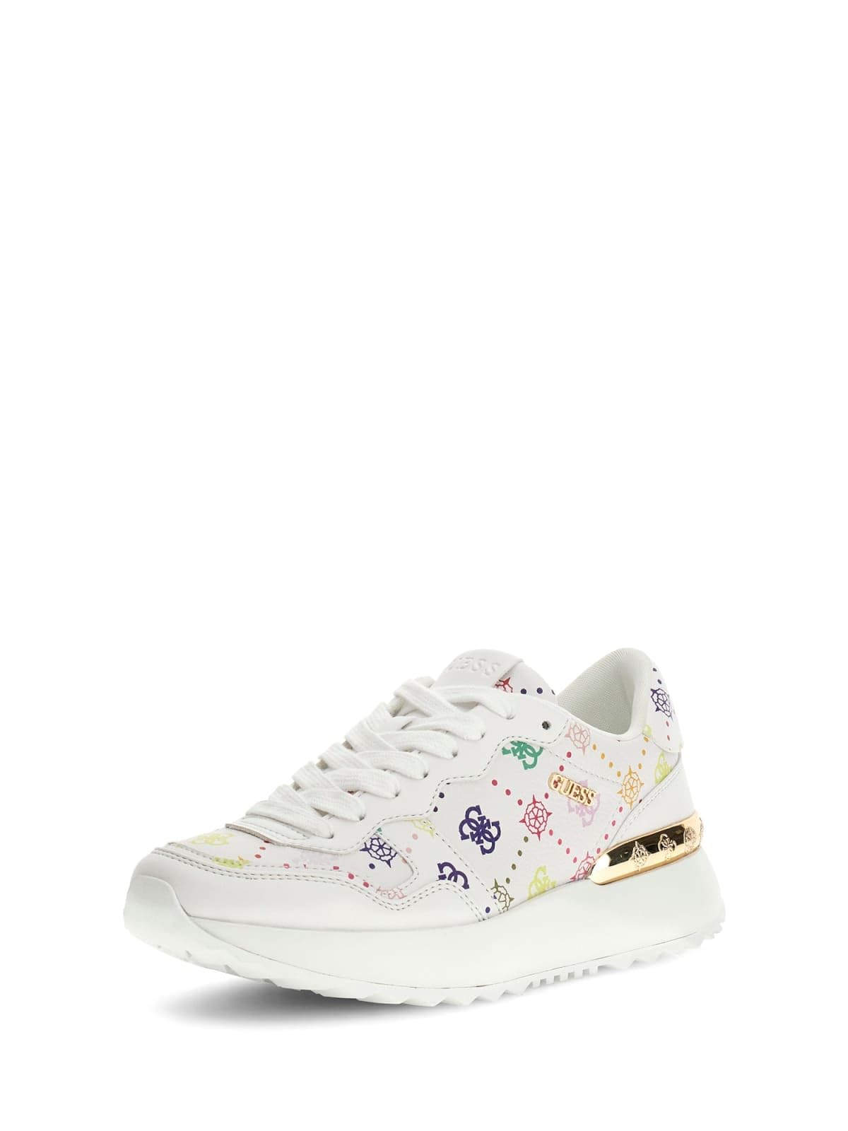 Guess Women's White Sneakers, 7 Uk, Vinsa Logo Running Shoes