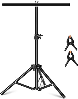 Selens 70x102cm T-Shape Photo Backdrop Stand Poles Background Support Photography with Clamp Clips Portable Adjustable for Backdrop Product Props Photo Studio Shooting