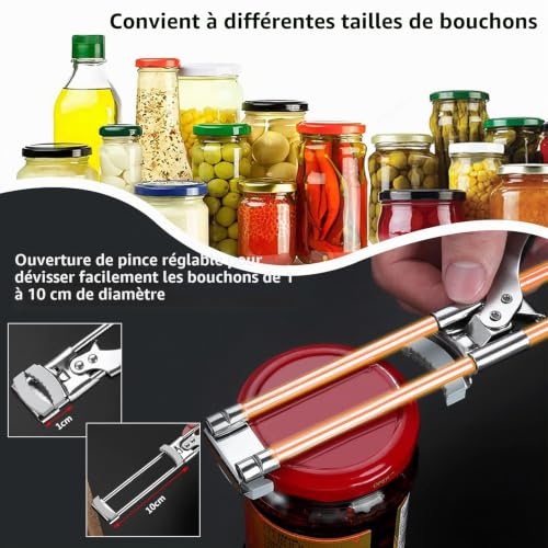 yuejuhe 2 Pièces Ouvre Boite Conserve Inox, Ouvre Bocal Manuel – vue 4