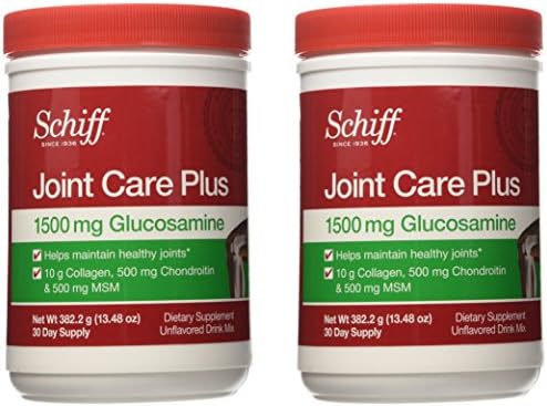 Schiff Joint Care Plus Powder with Glucosamine Chondroitin MSM & Collagen - 2 Bottles, 13.48 Ounces Each