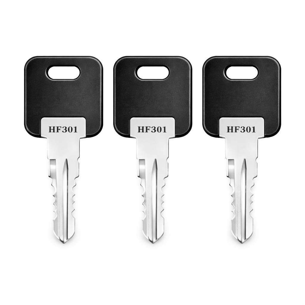 3 Pack HF304 RV Trailer Replacement Keys, Compatible with Fastec FIC CF EF HF Series, Pre-Cut Key HF301–HF351 for Motorhome and Travel Trailer Entry Door Locks