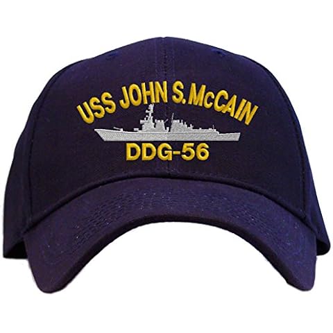 USS John S. McCain DDG-56 Embroidered Baseball Cap - Navy Blue Cover