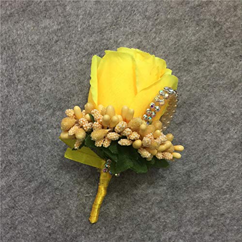 Treestar Boutonniere per sposo nuziale artificiale rosa con spilli per sposo migliore spilla da uomo per balli di fine anno - Image 6