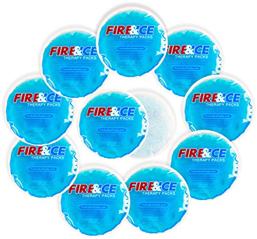 Fire & Ice Hot Cold Gel Packs—10 Reusable Therapy Pads-Use Microwave Hot or