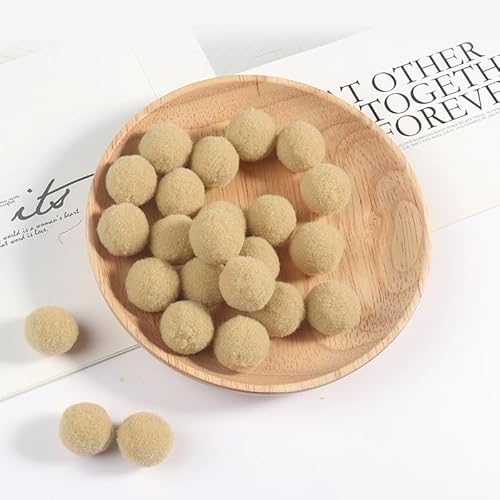 GIOTEL 2000pcs 20mm Pompom Ball Suitable for Making All Kinds of Handicrafts (Color : 22 Light Coffee, Size : 20mm 2000pcs)
