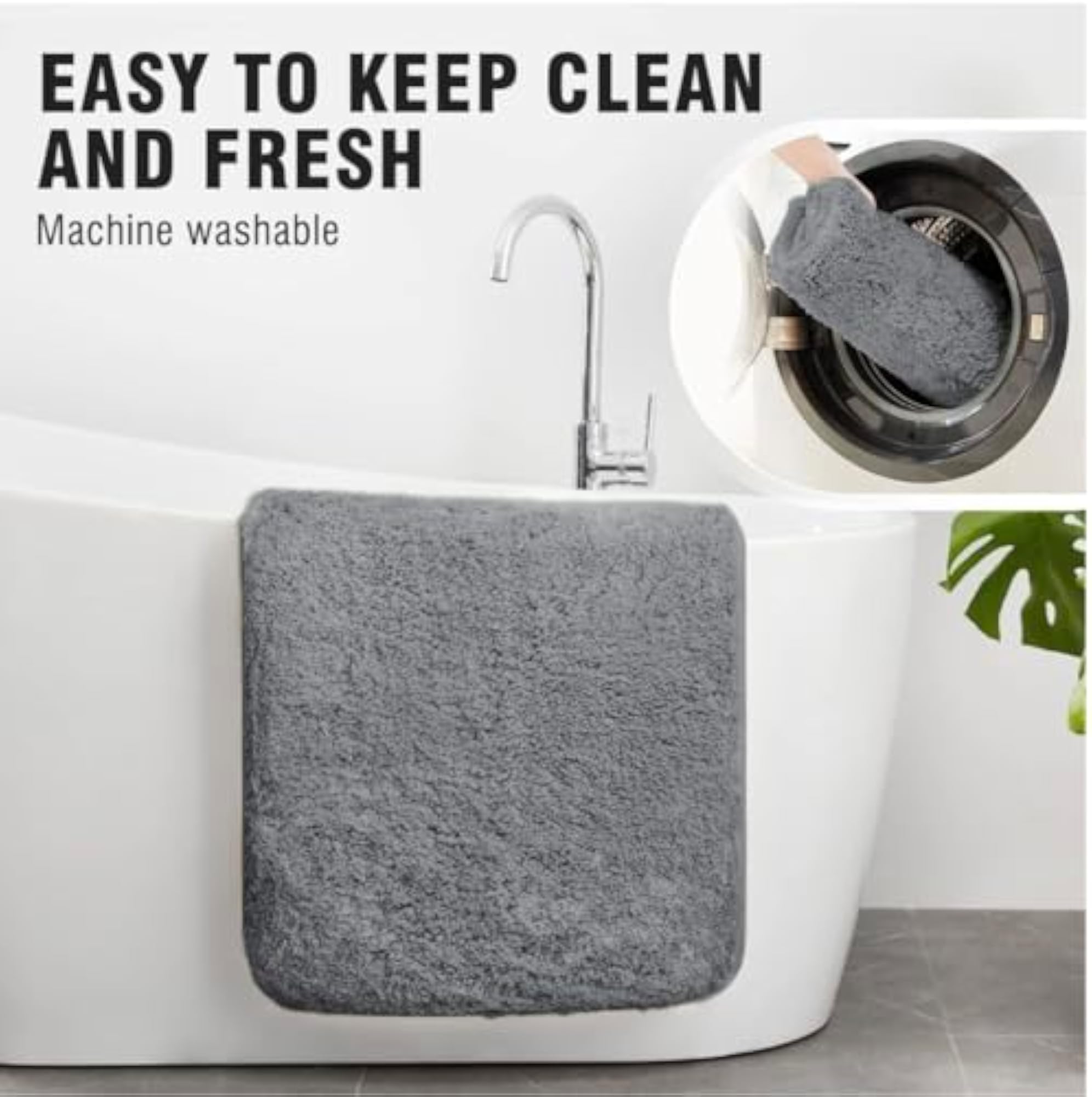Home Microfiber Solid Anti-Skid Bath Mat Set
