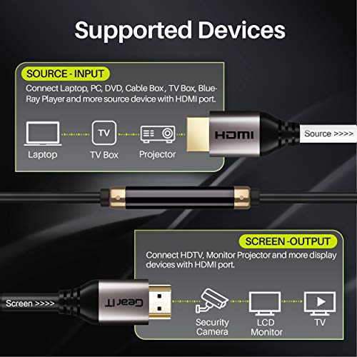 Gearit 4K Hdmi Cable In-Wall Rated Cl3, (100Ft / 30.4M) High-Speed Hdmi 2.0B, 4K 60Hz, 3D, Arc, Hdcp 2.2, Hdr, 18Gbps #TOP1