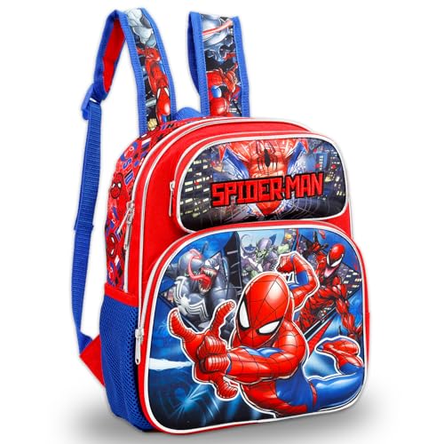 Marvel Spiderman Mini Backpack for Kids - Bundle with 12 School Bag Plus Stickers, Water Bottle, More | Spiderman Backpack Small for Boys2