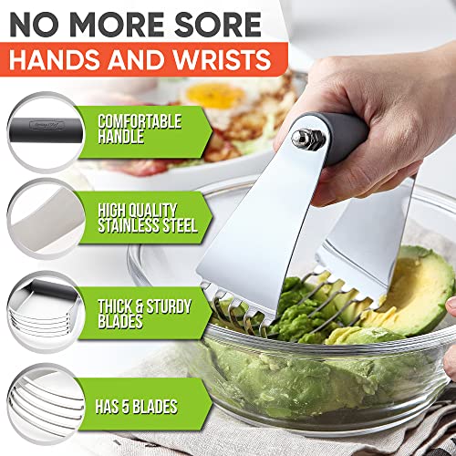 Image of Spring Chef Large Dough Blender For Baking - Durable Pastry Blender - Gray