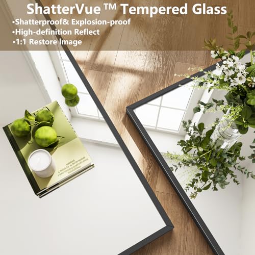 Image of Koonmi 78 inchx35 inch Floor Mirror Full Length, Large Black Mirror