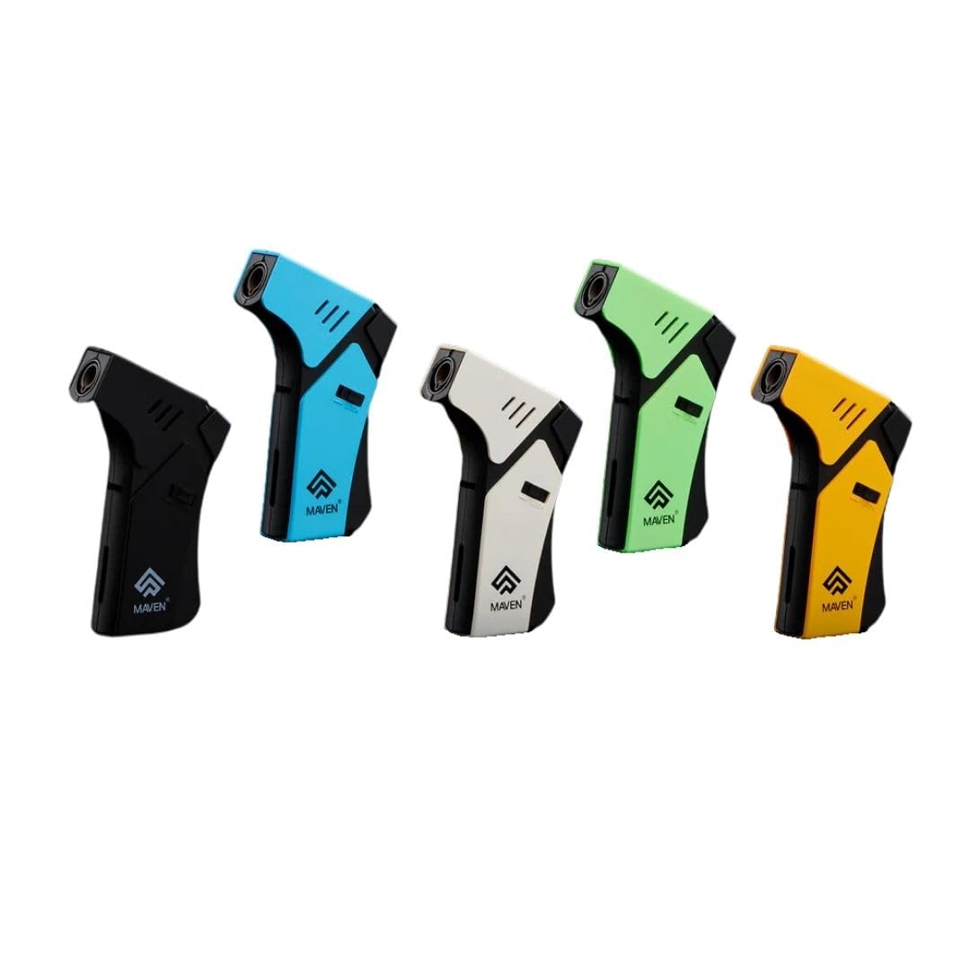 Pro Mini Torch Lighters, 5 Pack, Refillable Butane Gas Lighters, Adjustable Jet Flame, Windproof Mini Pocket Torch for Kitchen, Candles, Cooking, Baking, BBQ, Camping, and More (Butane Not Included)