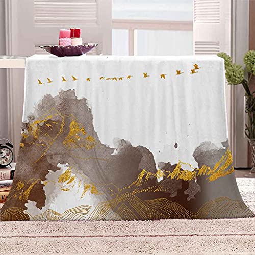Couverture flanelle oiseau doré 150x200cm plaid microfibre - 3