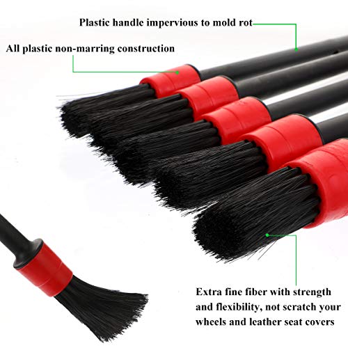 Car Detailing Brushes Washing Set, Car Wash Mitt Air Vent Cleaner, Automotive Detail Brushes for Cleaning Auto Wheel Car Motorcycle Interior Engine, Self-Service car wash Set - Thumbnail 7