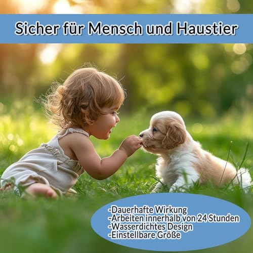 loongway Verstellbares Halsband für Hunde, natürliche und sichere Formel, sanfte Abwehrwirkung,65cm, geeignet für alle Hunde, wasserfest, Schutz bis zu 8 Monate