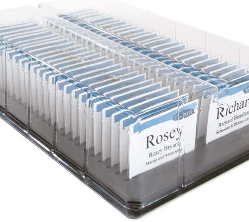 Badge Display Tray with Clear Cover - Holds 50 Badges - Compatible with Badges 4.25” x 3.875” and Smaller