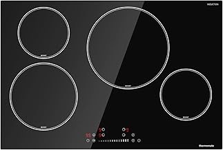 Electric Cooktop, thermomate 30 Inch Built-in Induction Stove Top, 240V Electric Smoothtop with 4 Boost Burner, 9 Heating Level, Timer, Kid Safety Lock, Keep Warm Function, Dual ETL & FCC Certificated