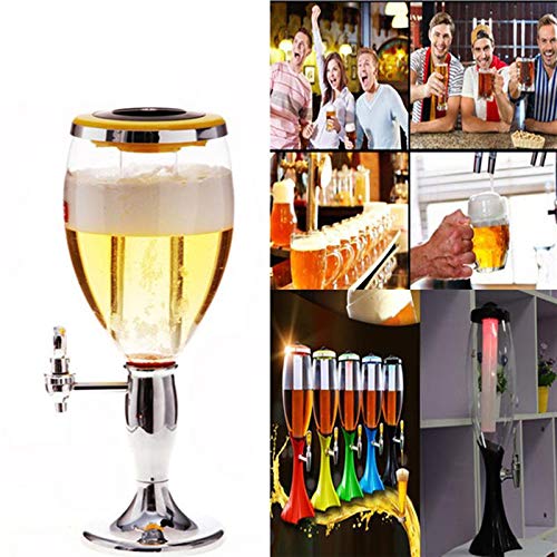 CJTMY 1,5 l Plastique Tabletop Wine Tower Tower Boisson Distributeur de jus de jus de Boissons avec Lampes de Brillance colorées à LED (Size : Style 1) - Image 3