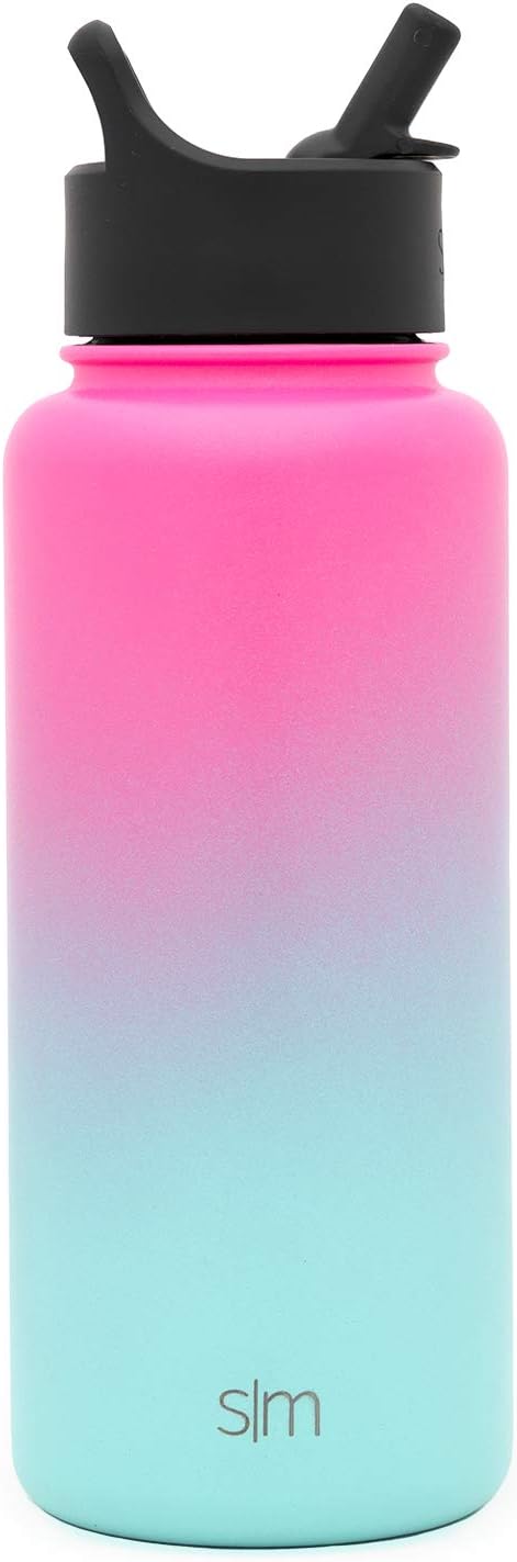 Simple Modern Summit Water Bottles with Reusable Straw Lid, BPA Free, Hydro Insulated Thermal Flask for Hot or Cold Drinks 415/530/650/945ml Stainless Steel Metal Reusable Water Bottle for Kids,Adults