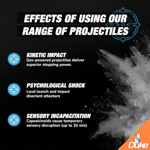 Image of Duke 68 Cal Pepper Ball Projectiles (1% PAVA + 1% CS) - Standard Irritant Projectiles, Non Lethal Pepper Gun Balls for Self Defense Weapons, Home Defense - Round, 3.2g - 3.4g