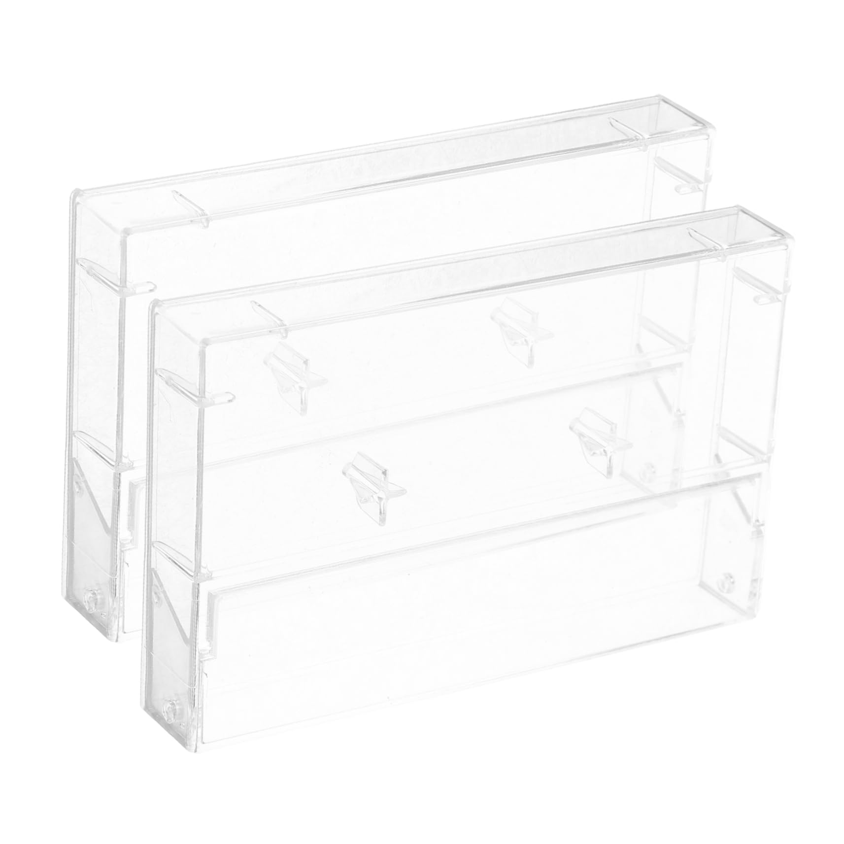 Ciieeo 2pcs Transparent Audio Cassette Tape Storage Box Durable Plastic Music Cassette Holder Compact Organizer for Items Moisture Protection Case