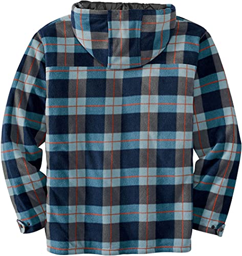 Legendary Whitetails Men's Ranger Quilted Fleece Shirt Jacket-Casual Snap Front Hooded Regular Fit Plaid2