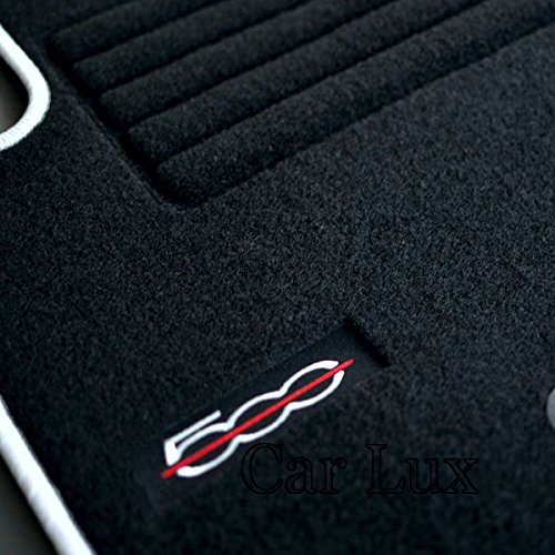 Car Lux AR03780 - Alfombras Coche a Medida Alfombrillas Edition Velour Ribete Gris para 500 Desde 2013-