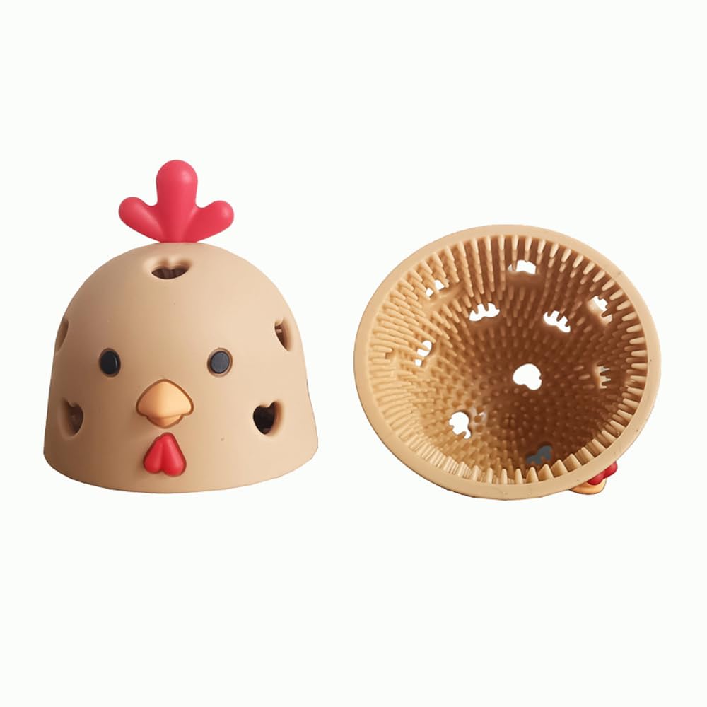 Nikou Limpiador de cepillo de silicona para huevos, multifuncional para verduras y frutas, herramienta de limpieza reutilizable para huevos frescos, diseño de fácil agarre, ideal para uso en cocina