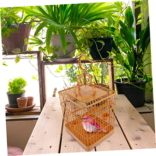 Image of 1Set Creative Plastic Bird Cage with Perch and Hanging Hook for Parrots Cockatiels More Spacious Design for Pet Birds Easy Maintenance with Bottom Tray