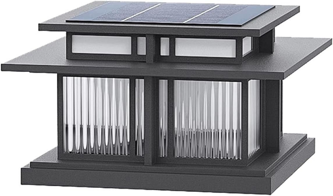 1 Pack Outdoor Post Cap Light Waterproof Column Cap Lamp Lantern Traditional Unique Floor Lamp Black Dusk to Dawn Creative Pillar Lights for Balcony Gate Bollard Garden Gate Gate Bollard