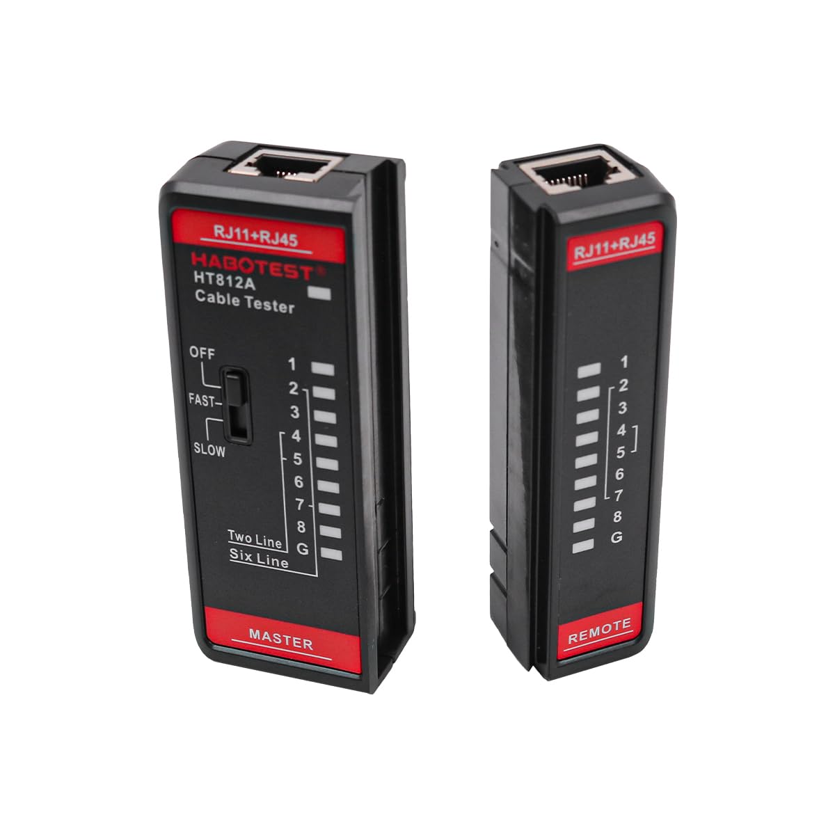 Tester per Cavi di Rete Rilevatore Passante per Cavi di Rete Telefonica con Testina di Cristallo 2 in 1 per Cavo LAN 8P/6P/4P/2P E Cavo Telefonico Rj11 E Rj45
