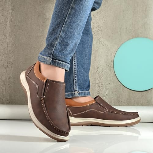 Image of Centrino Slip On Shoes for Man | Loafers for Men Stylish | Soft Cushioned Insole | Lightweight Comfortable Moccasins | Hand-Stitched Design | Casual Mens Loafer Shoes for All-Day Comfort (9785)