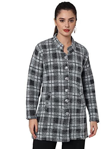 Image of eWools Women's Wool Blend Banded Collar Cardigan Sweaters