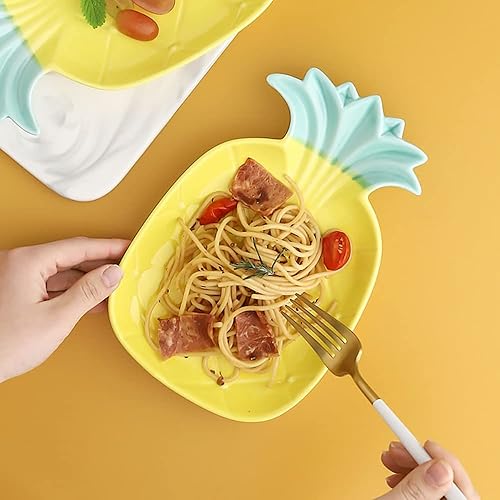 Miniatura 9 de Platos de ensalada de cerámica de 8 a 9 pulgadas, platos llanos, platos de postre de pasta, bandejas para servir aperitivos, sushi, frutas (tulipán)