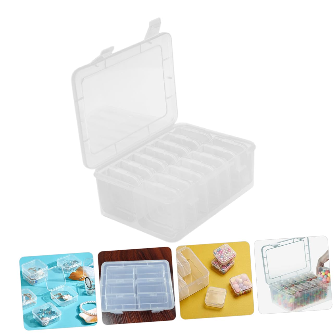 jojofuny 3 Set Scatola di smistamento di archiviazione scatole di immagazzinaggio piccolo Organizzatore degli anelli mini organizzatore di archiviazione mini deposito pp