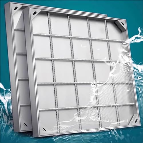 Stainless Steel Square Manhole Cover 5-8cm High Invisible Drain Lid for Residential Areas Parking Lots Lns and Commercias (45cm x 30cm 2in)