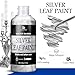 Liquid Silver Leaf Paint Kit - 3.53oz Ultra Shiny Quick Dry Metallic Gilding Paint, High Gloss Finish with Varnish - Non-Toxic, Waterproof Silver Leaf Paint for Crafts, Resin Art, DIY, Furniture, Wood