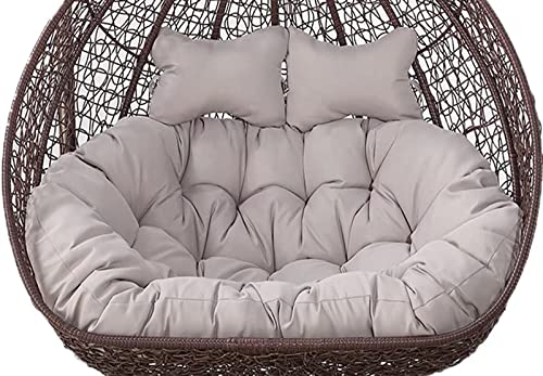 Cojín doble para silla de huevo para exteriores, ideal para patio, patio, balcón, sofá de mimbre, silla colgante de huevo para 2 personas, hamaca y columpio