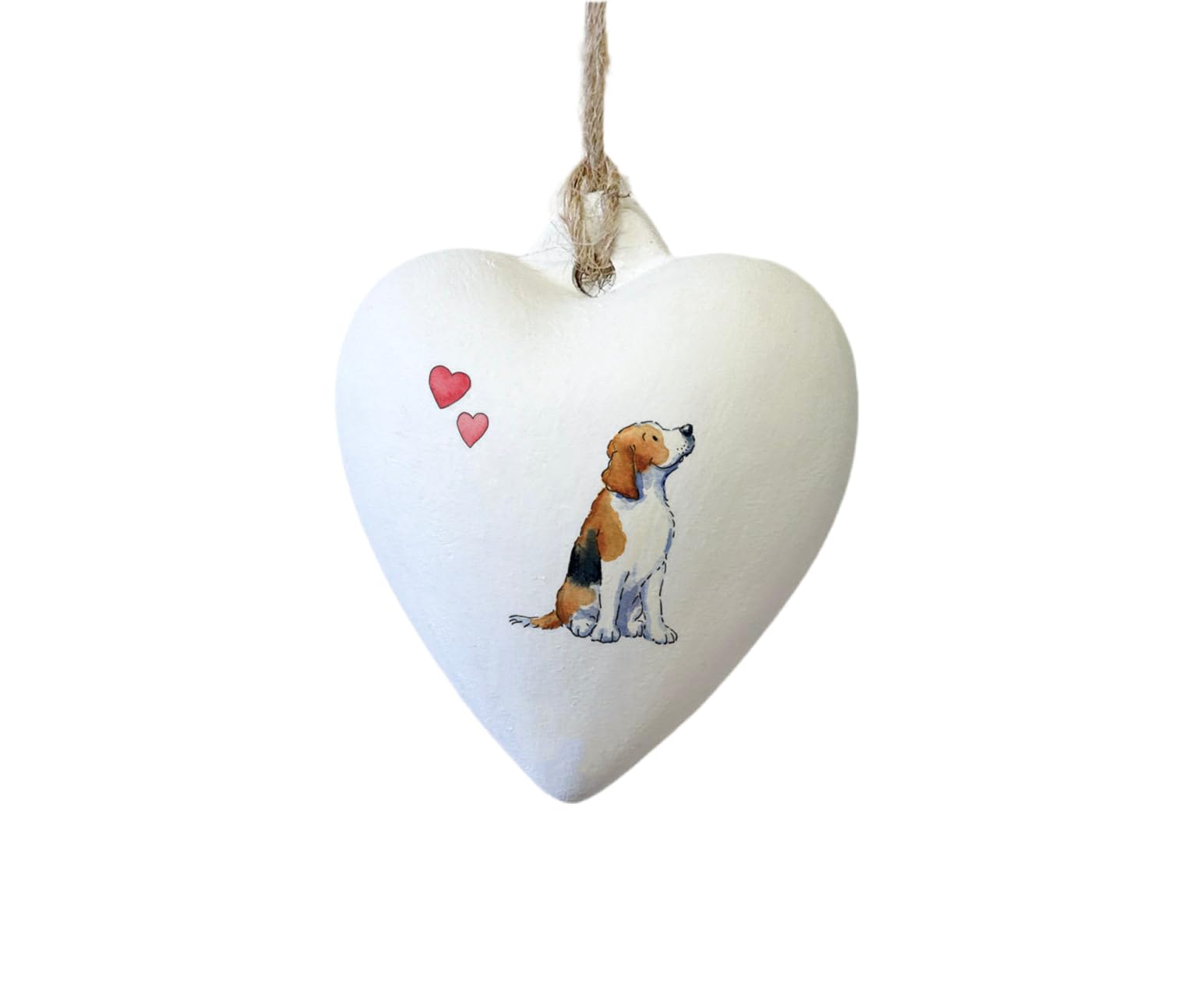 Image Industry Beagle Ceramic Heart Bauble - Dog Lovers - Gift for the Home - Hanging Ornament