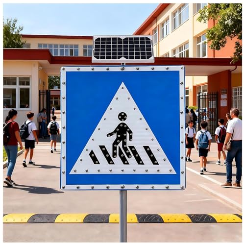 Panneau LED solaire pour passage de piétons sécurisant les abords des écoles de 76,2 cm