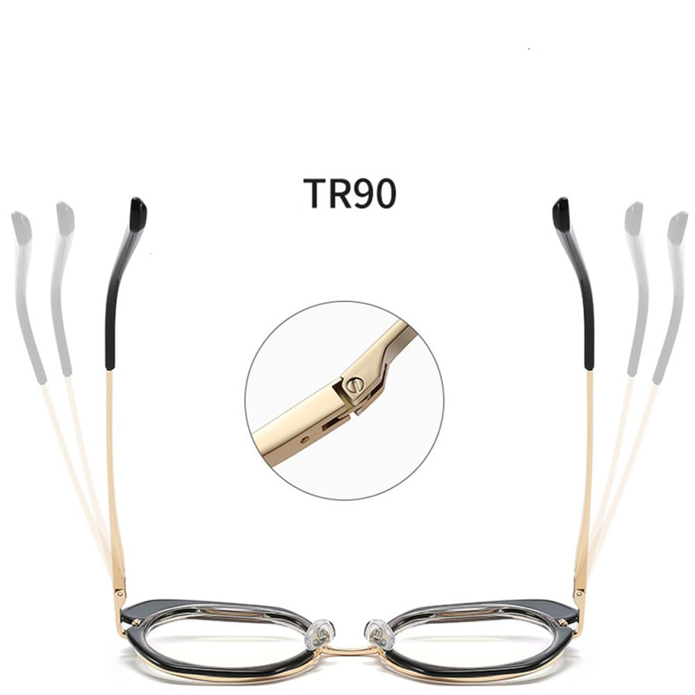 Okulary damskie Vintage okrągłe przezroczyste okulary Vintage metalowe okulary okulary
