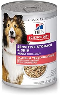 Hill's Science Diet Wet Dog Food, Adult, Sensitive Stomach & Skin, Salmon & Vegetable Entrée, 12.8 oz, (pack of 12)