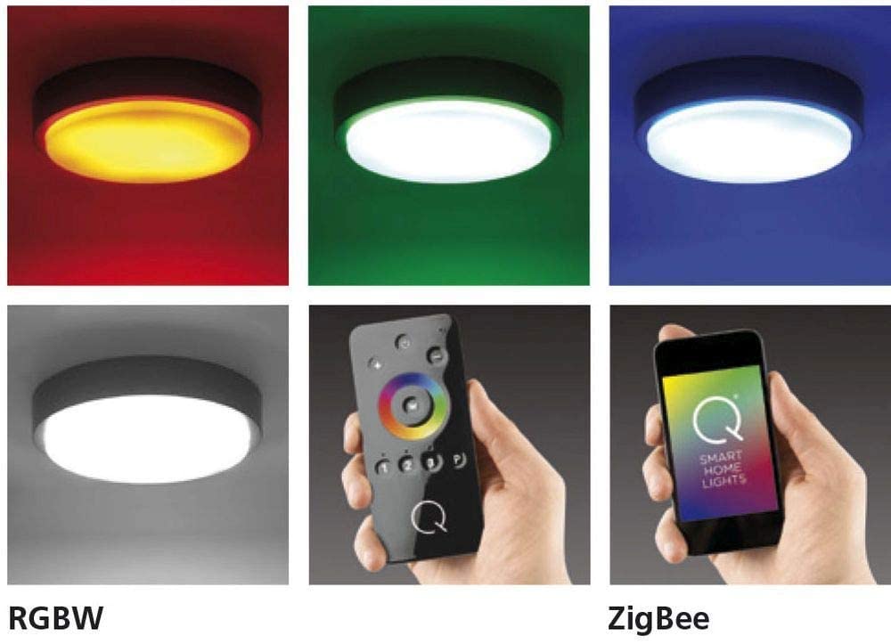 Paul Neuhaus Fassaden Außenleuchte Wand-Deckenleuchte smarthome weiß | Smart Home, RGBW Farbwechsel, 1060 Lumen, 11 Watt, dimmbar per Fernbedienung