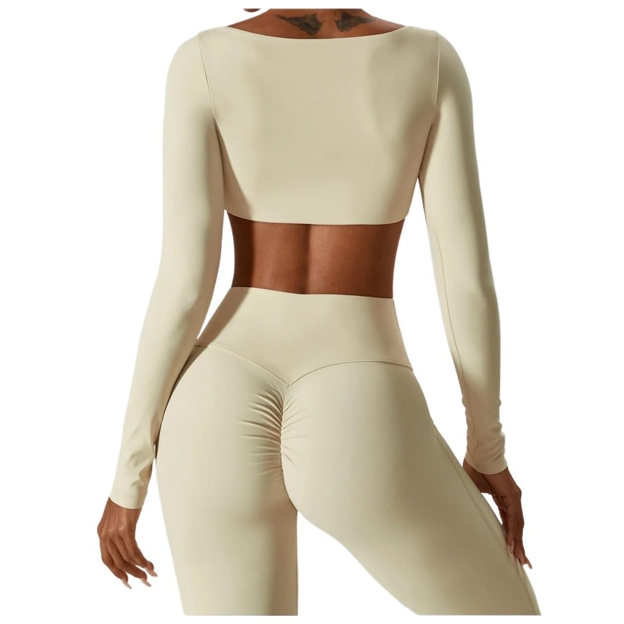 Completo yoga Set da yoga 2 pezzi abbigliamento sportivo senza cuciture palestra legging reggiseno fitness top corto tute sportive a maniche lunghe per lo sport