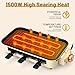 Pukomc Electric Indoor Grill,2 in 1 Indoor Grills for Kitchen with Grill Net & Non-Stick Cooking Removable Plate, Temperature Control, Dishwasher Safe, 1500W Smokeless barbecue