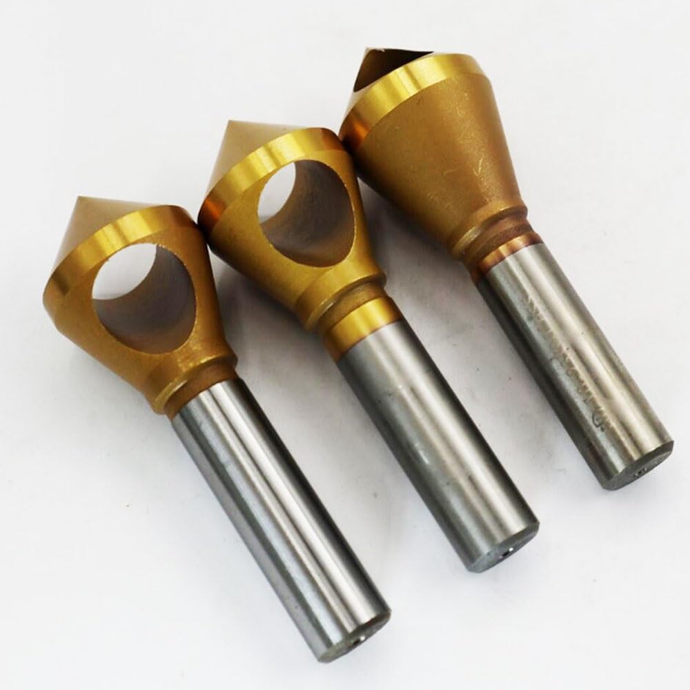 Fraise à chanfreiner à 90 degrés, HSS-CO à revêtement en titane, enlèvement de copeaux internes, fraise à chanfreiner à trou rond, coupe-bordure, fraises à chanfreiner (Size : D10(4-9mm))