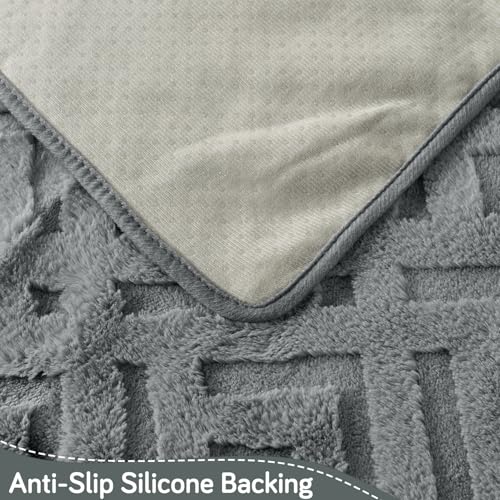 Image of HOKIPO 'Velvet Maze' Premium Anti Slip Sofa Cover Mats for L Shape and 1 /2 /3 Seater Sofa. Make Your Own Sofa Cover Set, 70(D) x 220(L) cm, Dark Grey (AR-5909-DGRY)