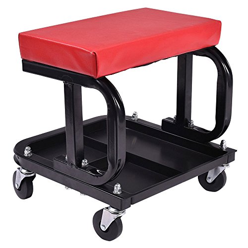 MOTOOS Rolling Creeper Seat Mechanic Stool Chair Repair Tools Tray Shop Auto Car Garage With 300 lbs Capacity