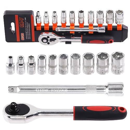 Sweet Lot de 12 clés à cliquet 1/4